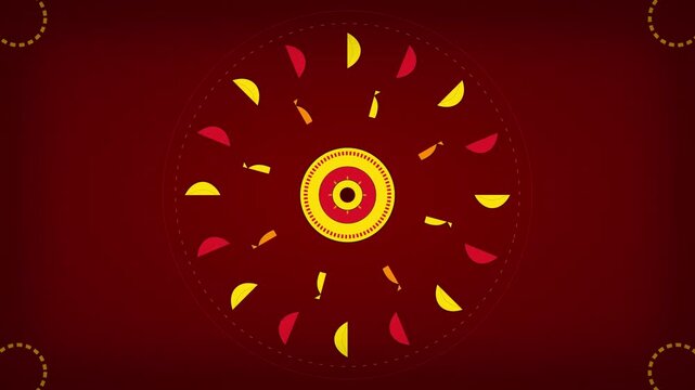 traditional folk art style durga puja animation
