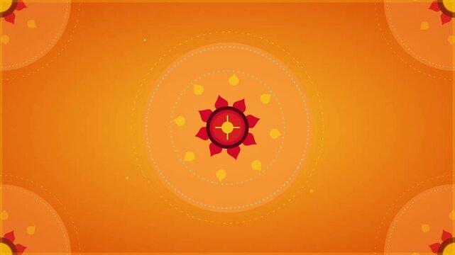 traditional saffron and marigold yellow festive mandala animation