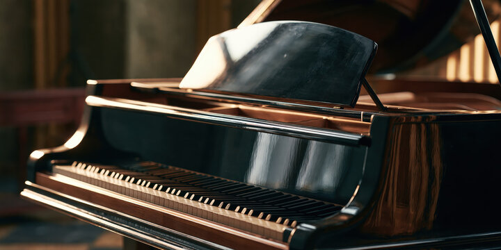 Elegant Upright Piano with Soft Lighting