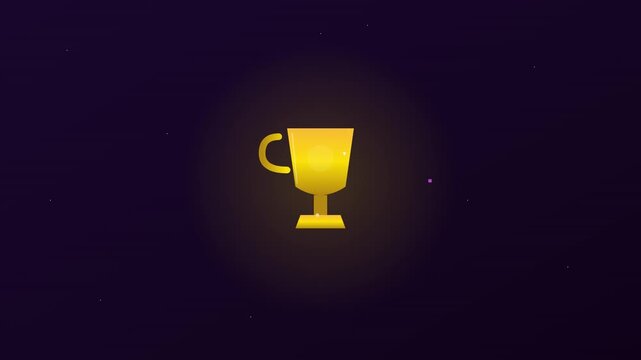 trophy victory shine with celebratory confetti burst