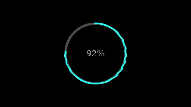 uniceq round circle loading bar animation in dark background 4k video