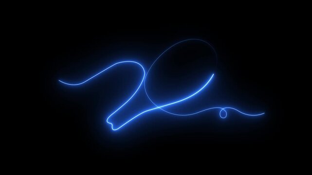 Abstract glowing neon Fried Chicken Drumstick Icon Animation on black Background. 4k motion graphics animation.