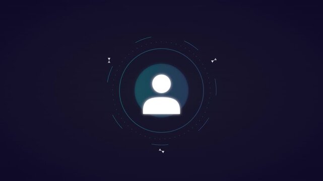 user profile avatar icon with teal geometric halo