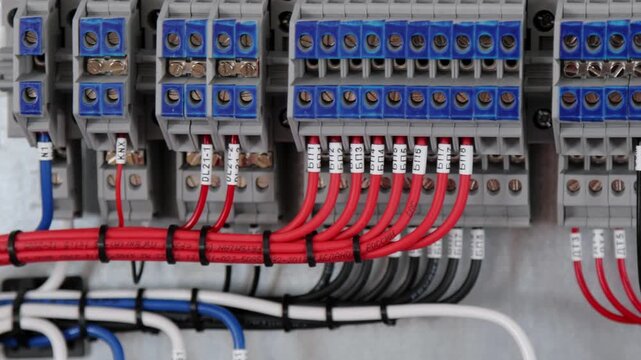 Connecting electrical modules using copper insulated electrical wires in the electrical switchboard. 