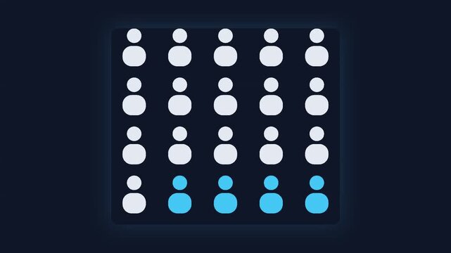 User Population Growth Infographic Grid Icon Array Animation