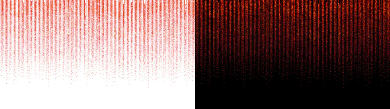 Red digital rain matrix code creates falling data stream pattern for cyber technology featuring PNG, Transparent and Black Background Versions for design