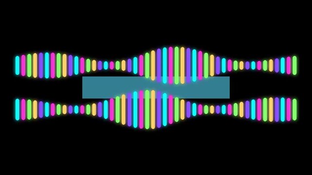 Vibrant Neon Rainbow Audio Waveform Sound Equalizer Visualization Loop