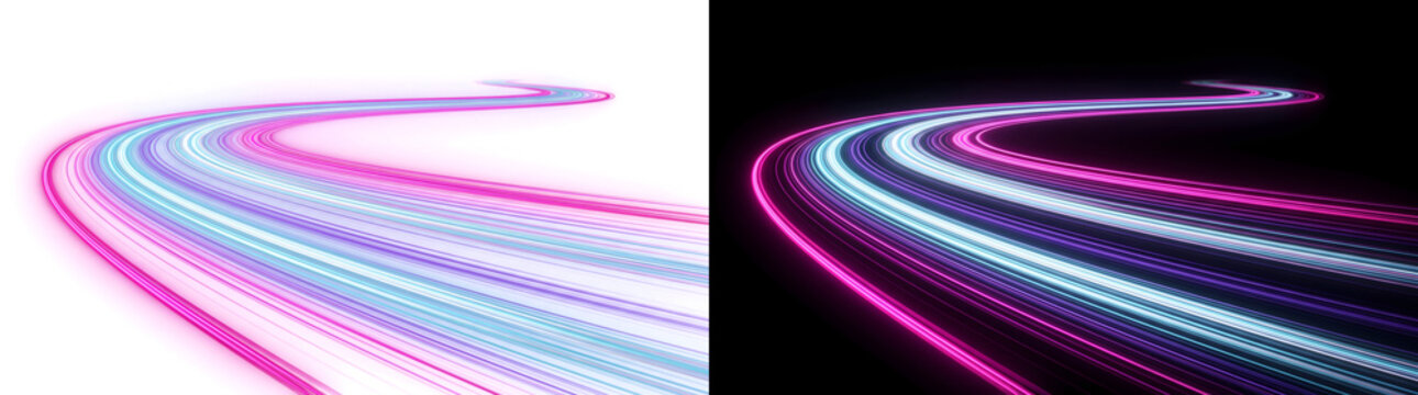 Speed Light streaking golden rays converging into bright motion lines for technology and futuristic designs in PNG, Transparent and Black Background Versions
