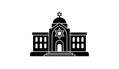 Fototapeta premium Modern Synagogue Icon Black Jewish Vector Design