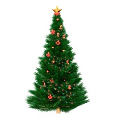 Fototapeta premium A Christmas tree decorated with lights and other ornaments.