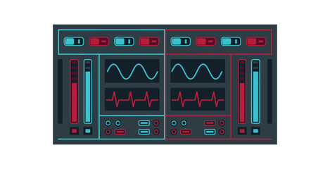 Fototapeta premium Audio Mixing Console Vector Illustration