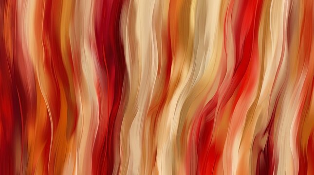 Abstract digital artwork featuring flowing vertical waves of vibrant red and soft cream colors creating a smooth and elegant textured pattern for modern artistic backgrounds