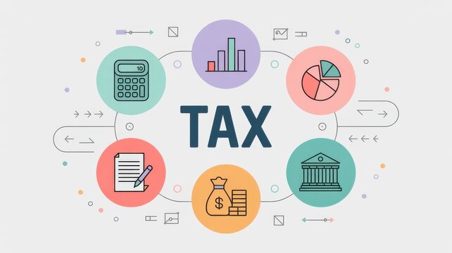 Flat Design Illustration Of Tax Planning And Financial Management Concepts
