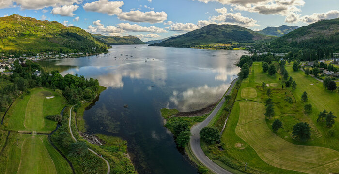 View of Lochgoilhead, a village located in Western Scotland at the head of Loch Goil.