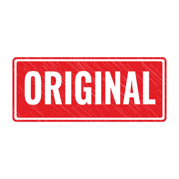 Red original stamp sign with grunge texture