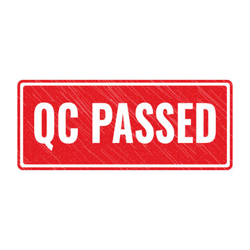 Red qc passed stamp sign with grunge texture