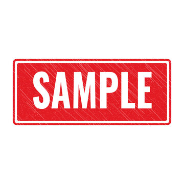 Red sample stamp sign with grunge texture