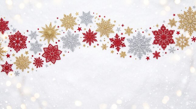 Sparkling christmas snowflakes and stars festive holiday season background