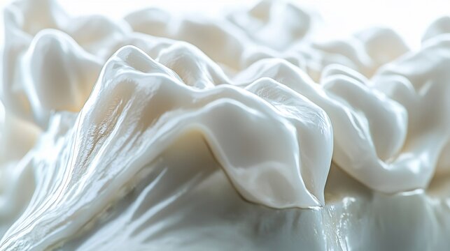 Macro Texture of Smooth White Liquid or Dental Material with Soft Lighting
