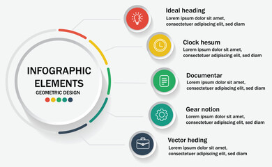 Obraz premium circular layout diagram with 5 list of steps, circular layout diagram infographic element template