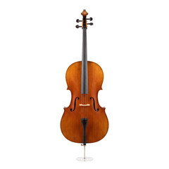 Professional wooden acoustic cello on a silver stand © shuphanida