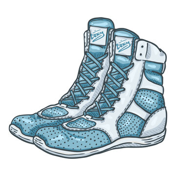 Vector Cartoon White Boxing Shoes