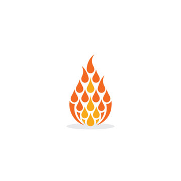 Abstract fire flame drop energy logo vector