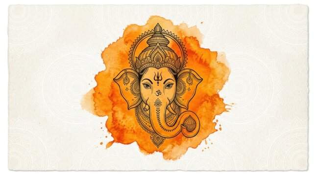 Watercolor Ganesha Illustration