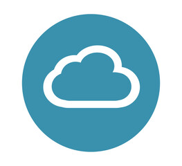 Fototapeta premium Cloud Icon in Circle – Blue Flat Design