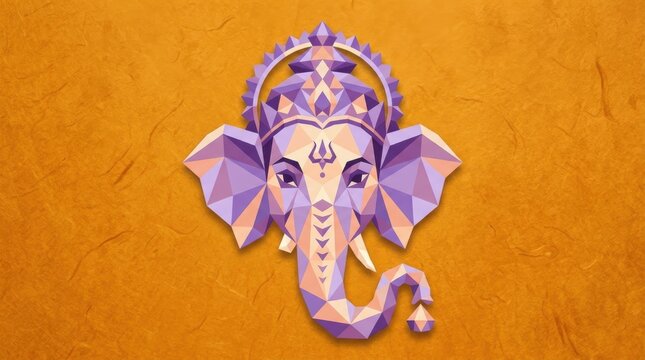 Polygonal Ganesha Head Art