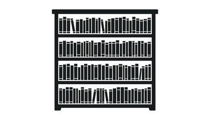 Fototapeta premium Bookshelf with books icon vector illustration