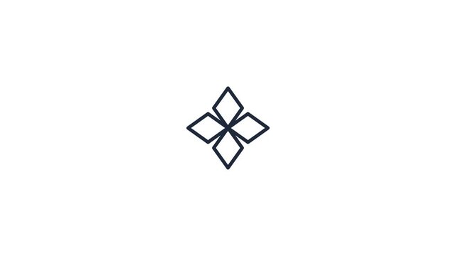 Geometric diamond shapes rotate in a fluid motion sequence to create a mesmerizing minimalist digital animation video for modern branding