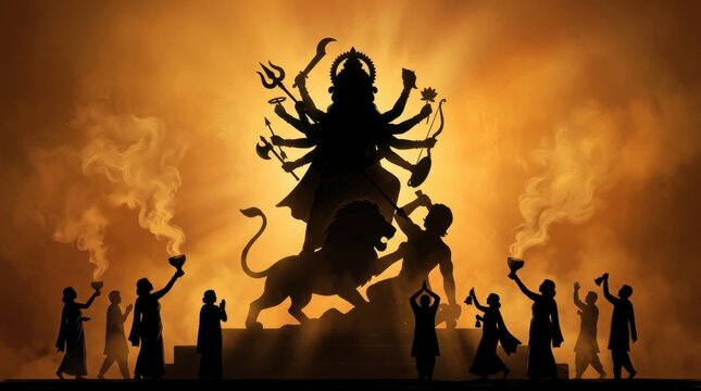 Goddess Durga Silhouette