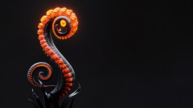 a colorful tentacle on black background