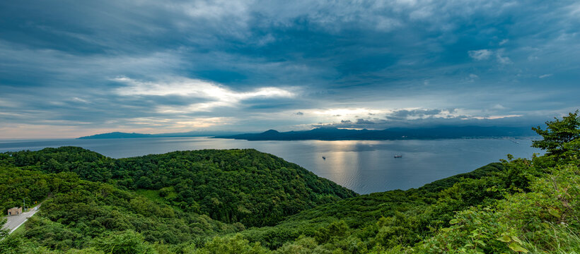 Tsugaru Strait View from Mount Hakodate Hokkaido Japan