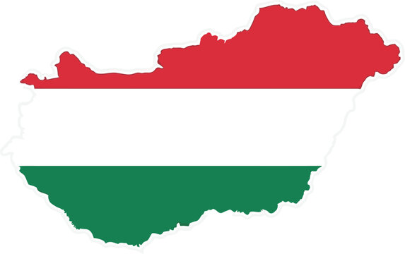 Map of hungary with national flag pattern hungarian geography territory national isolated