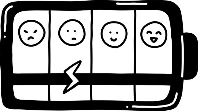 Hand Drawn Social Battery Meter Icon