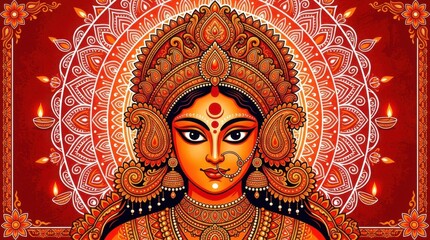 Obraz premium Traditional Durga Puja Artwork