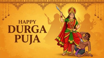 Obraz premium Happy Durga Puja Greeting