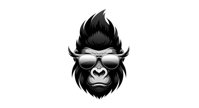 Pixel art gorilla head wearing sunglasses