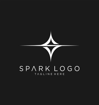 Spark Logo Design Minimalist Abstract Starburst.