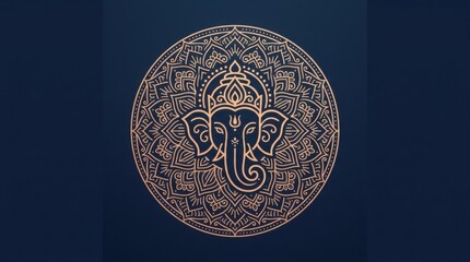 Naklejka premium Ganesha Mandala Logo