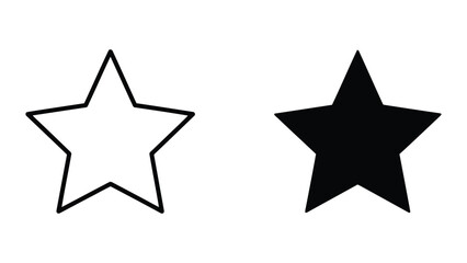 Obraz premium Minimalist Line Art Star and Zigzag Shape Vector Illustration on White Background