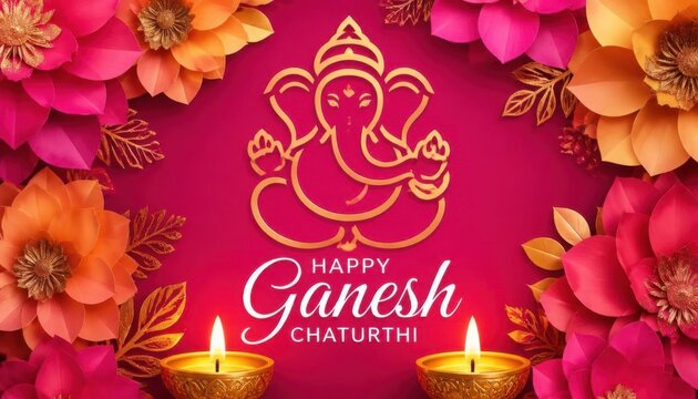 Floral Ganesh Chaturthi Greeting