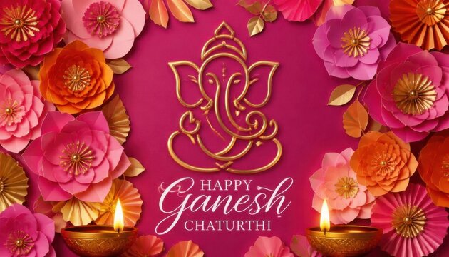 Floral Ganesh Festival Banner