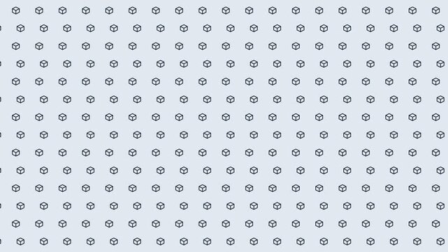 Isometric cube pattern animation showing rhythmic motion of geometric shapes in a seamless loop for modern digital design video footage