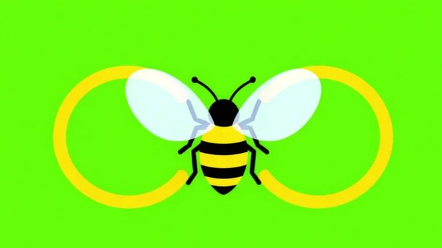 Vector Glowing Firefly Insect Flying and Blinking on Green Screen
