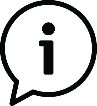 Information icon in a speech bubble for digital interface and web navigation design