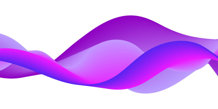 Abstract isolated swirl design. Purple and blue smooth color flow, dynamic movement, techno digital concept for card or web. border or banner. Vector isolated illustration