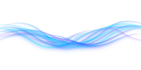 Naklejka na ściany i meble Glowing abstract wave lines with blue and purple fluid light curves creating futuristic luminous motion and dynamic energy waves flow isolated on transparent background png
